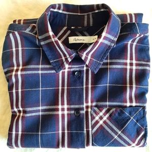 Plaid Flannel Shirt | Navy Purple | Reitmans